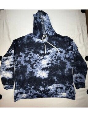 Bobbie Brooks Men's Hoodie Tie Dye Pullover Sweatshirt Long Sleeve Size 2X Blue